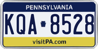 PA license plate KQA8528