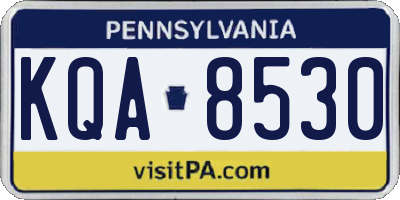 PA license plate KQA8530