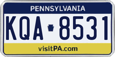 PA license plate KQA8531