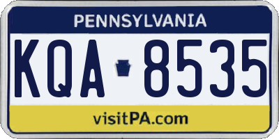 PA license plate KQA8535