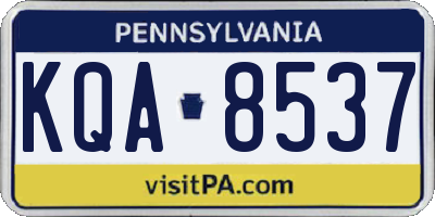 PA license plate KQA8537