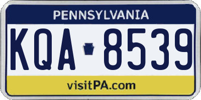 PA license plate KQA8539