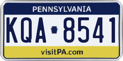 PA license plate KQA8541