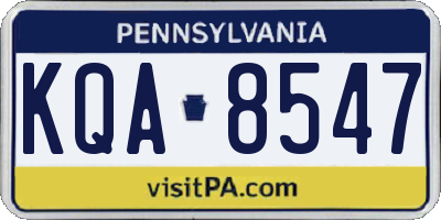 PA license plate KQA8547