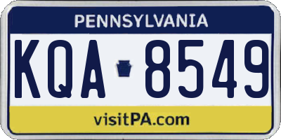 PA license plate KQA8549