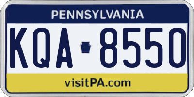 PA license plate KQA8550
