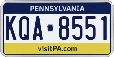 PA license plate KQA8551