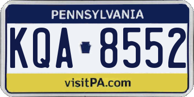 PA license plate KQA8552