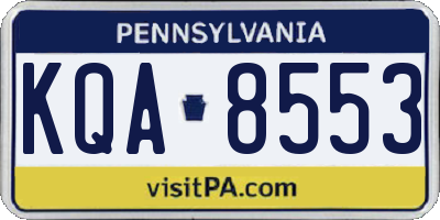 PA license plate KQA8553