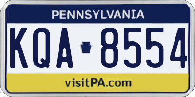 PA license plate KQA8554
