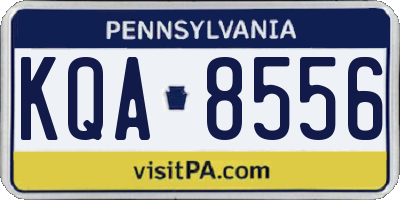 PA license plate KQA8556