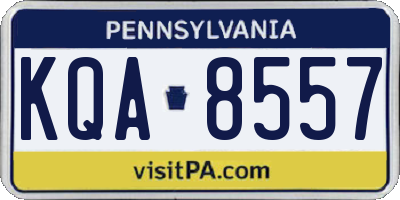 PA license plate KQA8557