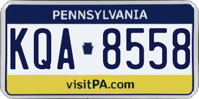 PA license plate KQA8558