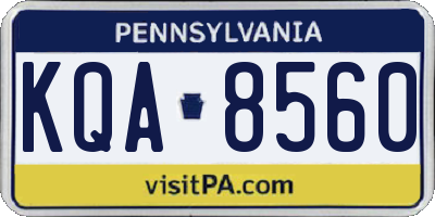 PA license plate KQA8560