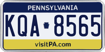 PA license plate KQA8565