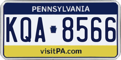 PA license plate KQA8566