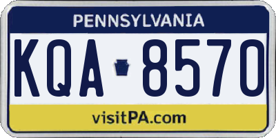 PA license plate KQA8570