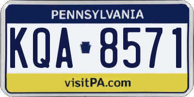 PA license plate KQA8571