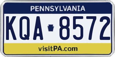 PA license plate KQA8572