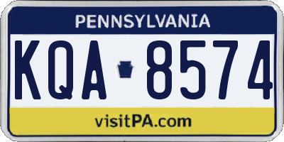 PA license plate KQA8574