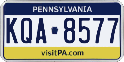 PA license plate KQA8577