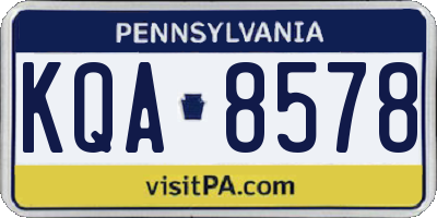 PA license plate KQA8578