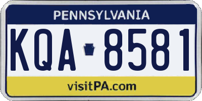 PA license plate KQA8581