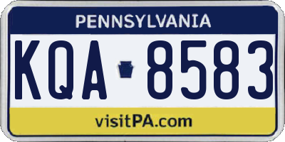 PA license plate KQA8583