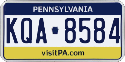 PA license plate KQA8584