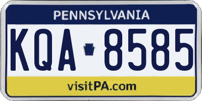 PA license plate KQA8585