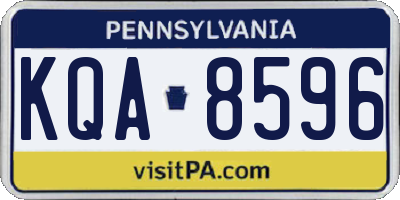 PA license plate KQA8596