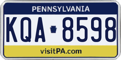 PA license plate KQA8598