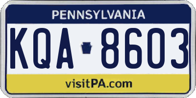 PA license plate KQA8603