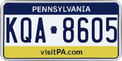 PA license plate KQA8605