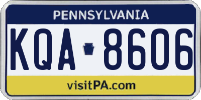 PA license plate KQA8606