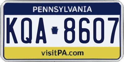PA license plate KQA8607