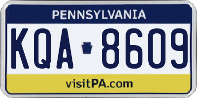 PA license plate KQA8609