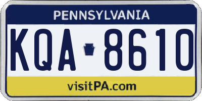 PA license plate KQA8610