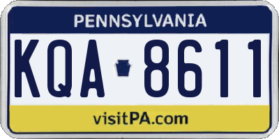 PA license plate KQA8611