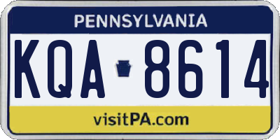 PA license plate KQA8614