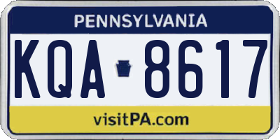 PA license plate KQA8617