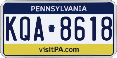 PA license plate KQA8618