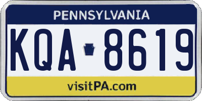 PA license plate KQA8619