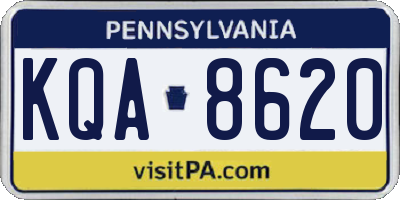 PA license plate KQA8620