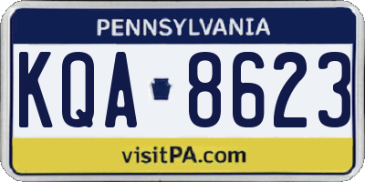 PA license plate KQA8623