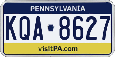 PA license plate KQA8627