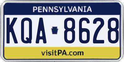 PA license plate KQA8628