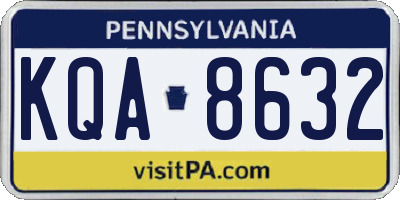 PA license plate KQA8632