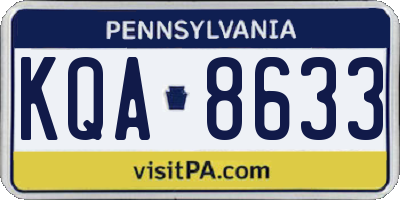 PA license plate KQA8633