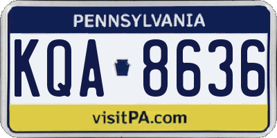 PA license plate KQA8636